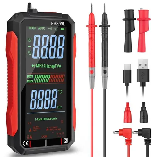 6000 Counts Digital Automotive Multimeter - Auto-Ranging Car Voltage Tester, USB Rechargeable, Large Backlight Screen, NCV Non-Contact Detection Tool for Mechanic, Home Use, Tools and Gadgets for Electrical Testing,toolupgrade