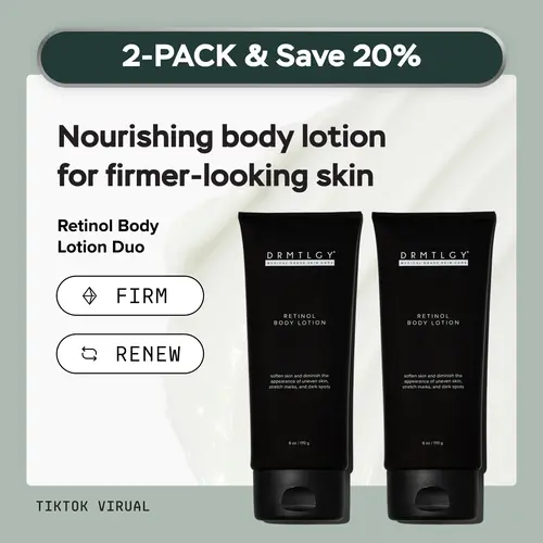 DRMTLGY Retinol Body Lotion Duo (2-pack). Restores Youthful-Looking Skin with Ceramides for Hydration and Anti-Aging