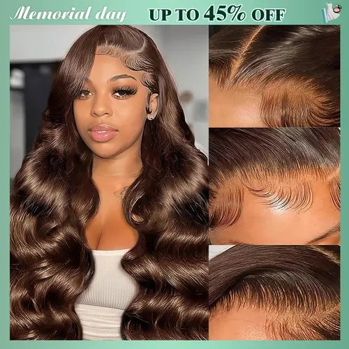 CheetahBeauty #4 Chocolate Brown/ #1 Jet Black 13x6 Body Wave Lace Front Wig Transparent Lace Wig #SohoChic #tiktokshopstockup