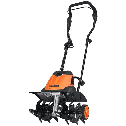 【Summerfinds】VEVOR 12-Amp Corded Electric Tiller-Cultivator, 18 inch Tilling Width, 3.94 in Tilling Depth, Mn Steel Blades, Portable Handle, for Garden Lawn Flower Beds Soil Digging,toolupgrade