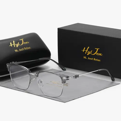 Unisex Vintage Sunglasses Brow Bar Frame, Casual Trendy Half Rim Glasses, Metal Plastic Frame, All Seasons Wear, Decorative Lenses, Casual Stylish Glasses