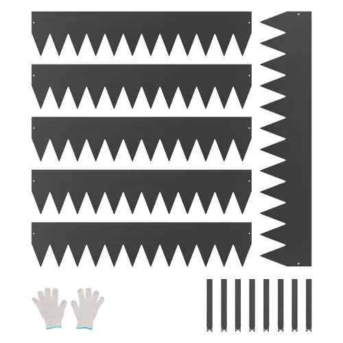 【FathersDayGift】VEVOR Steel Landscape Edging,  6 Packs 40 x 8 in Rust-Resistant Metal Landscape Edging, Bendable Garden Edging Border, Heavy Duty Lawn Edging, Easy-to-Install, Flower Bed Yard Pathway Divider Black