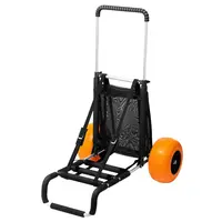VEVOR Heavy-Duty Aluminum Beach Cart - Compact Folding Trolley, 29.9"x15.4" Large Cargo Deck, 12" Foam Solid Sand Wheels, 165LBS Capacity, 27"-44.7" Adjustable Height, Straps for Gear, Built for Beach and Camping Transport#SohoChic