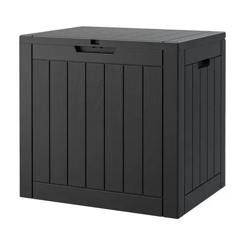 Durable Rattan Pattern Resin Plastic Outdoor Storage Box with Lid - 31/50 Gal, Lockable Snap-Closure Organiser, Side Table for Patio Use, Storage Organization, Home Improvement Needs
