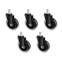 3-Inch Chair Wheels Replacement Set of 5, Heavy Duty Metal Office Casters with Dual Ball Bearings, Easy Installation, 130 Lbs Load Capacity, Universal Fit for Most Chairs (Hardwood Floors, Carpet)#SohoChic