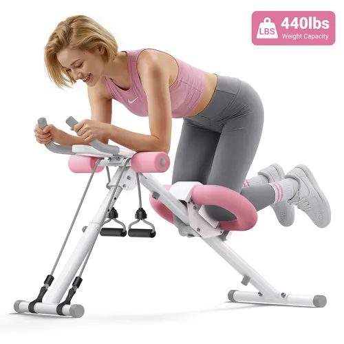 Merach Adjustable Ab Trainer Machine with LCD Monitor, 10-level adjustable resistance, Foldable Ab Exercise Machine for abs, Arm, Leg, Buttocks Shaper, Core & Ab Trainer at Home Gym for Women BackToSchool