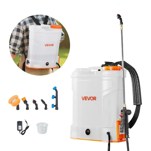【FathersDayGift】VEVOR Battery Powered Backpack Sprayer, 3.2 Gal Powerful Electric Backpack Sprayer, 2 Retractable Wands & 5 Nozzles, Adjustable 0-90 PSI, 2 Hour Runtime, Portable Weed Sprayers for Yard Garden Lawn