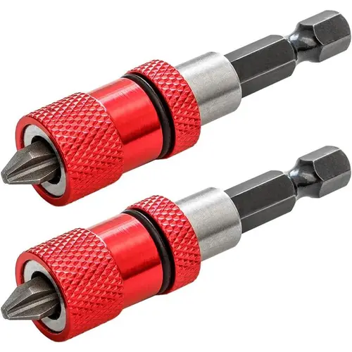 GJANSH 2Pcs Adjustable Depth Screw Holder Bit, 1/4" Hex Shank Drywall Bit with S2 Phillips 2 Screwdriver Bits, Steel Construction toolupgrade