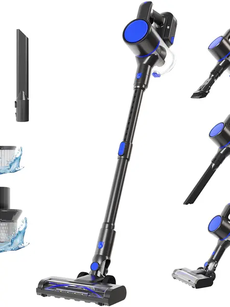 Sweetcrispy 3-in-1 Cordless Stick Portable Vacuum Cleaner - Lightweight Rechargeable Wireless Vacuum with LED Headlight, 10KPa Suction, Hardwood Floor Cleaner for Stairs, Ideal for House Chores, Lazy Cleaning Hacks & Dust Free Living