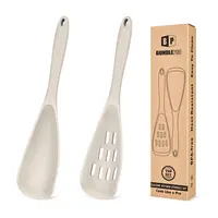 BundlePro Silicone Cooking Utensil Set - 2-Piece Non-Stick Hanging Spatulas with Hang-Dry Holes, BPA-Free, High Temp Resistant, Bulge Keeps Cooktop Clean, Hand Wash Clean Fast, Kitchen Supplies