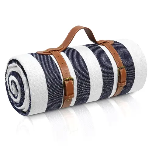 80” x 80” Picnic Blanket, Waterproof and Foldable Beach Blanket, 3-Layer Outdoor Blanket for 6 to 8 Adults, for Camping, Park, Beach, Grass, Indoors
