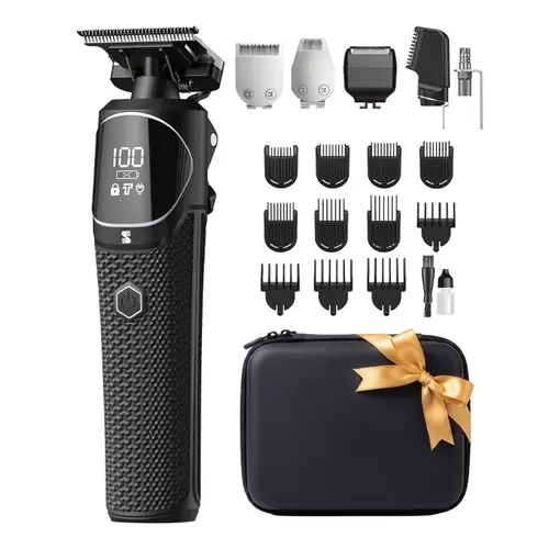 MANSPOT All-in-One Beard Trimmer for Men, Electric Shaver & Grooming Kit Men's Electric Razor, Mustache, Nose and Body Hair, 11 Guide Combs, 7500 RPM Motor, Waterproof Wet/Dry Use, 270-Min Runtime