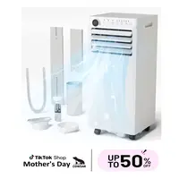 COWSAR【SummerVibes】 8000-10000 BTU Quiet Portable Air Conditioner, EasyCool Home AC Unit with Dehumidifier & Fan Mode, Cools Up to 350 Sq.Ft, with Remote Control, 24H Timer, Easy Install Kit for Apartment Bedroom, White