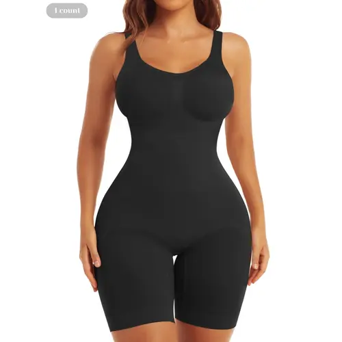 Tummy Control Black Shorts Bodysuit for Women, Minimalist Shapewear, Fitted Shapewear, Seamless Sculpting Bodysuit, Bodysuit Shaper, One Piece Sexy Butt Lifting Workout Bodycon Short Jumpsuit, Shaper Bodysuits