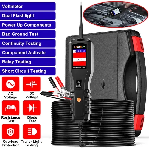 Ancel PB100 Automotive Circuit Tester - 12V/24V Power Circuit Probe Kit, Diagnostic Tool, Car Voltage Tester for Electrical System Checks in Mechanical Workshops,toolupgrade