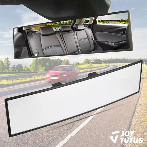 JOYTUTUS 11.81in Universal Panoramic Convex Extended Rear View Mirror - High-Quality Glass Clip-On Vehicle Accessory, Anti-Fall, Reversible, Easy Installation, Blindspot Gadget, Fits Cars/Trucks, Auto Accessories Interior, Mirrors, Car Stuff,toolupgrade