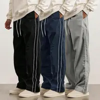 3 Pack Men’s Straight Leg Striped Casual Pants for Spring/Autumn, Trendy High Street Versatile Athletic Joggers for Summer
