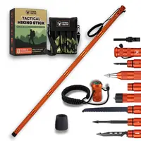 Terra Tactic Survival Hiking Stick - Adjustable Trekking Pole with Built-in Outdoor Emergency Tools for Camping and Hiking