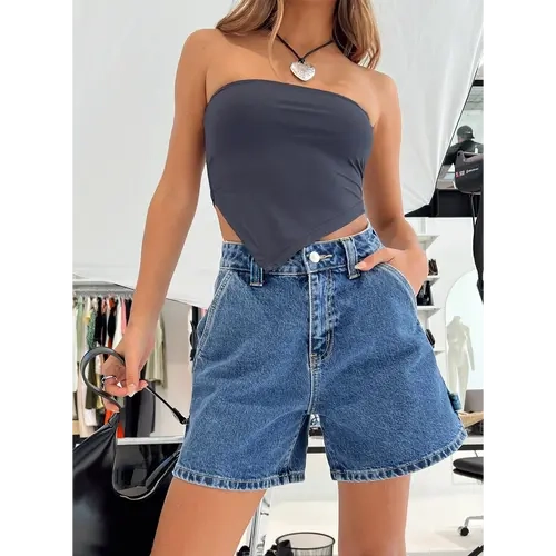 Lou Carpenter Denim Shorts Mid Wash
