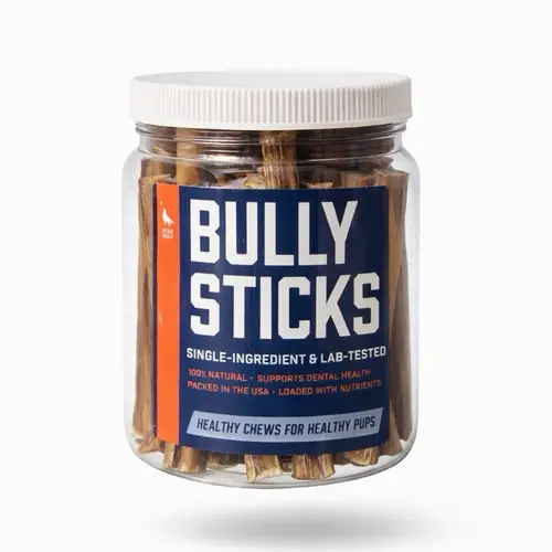 6-inch Bully Stick Bucket (1.5lbs.) Healthy, All-Natural, Long-Lasting Dog Chew - Low Odor - Mixed Thickness