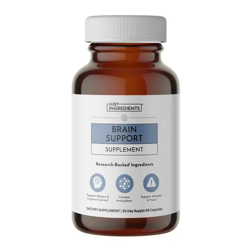 Just Ingredients Organic Brain Support Supplement with Citicoline, Bacopa, & Rosemary Extract for Cognitive Performance