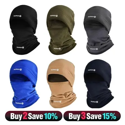 Yeomoo 2-Piece Windproof Polar Fleece Beanie with Scarf, Adjustible Balaclava Face Cover for Cyclists - 14.56x4.72" Warm Ski Mask for Skiing, Outdoor Activities, Construction Sites