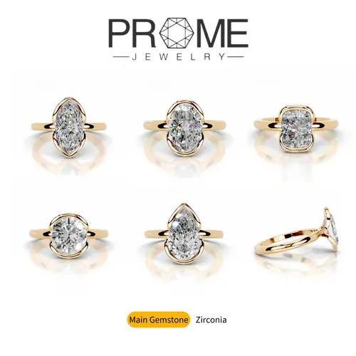 (CR023) Women's Glamorous Casual Rectangle Geometric Rings - 5A Cubic Zirconia, High-Quality Copper, Hypoallergenic Wear, Simple Design, Perfect for Daily Use & Female Gifts