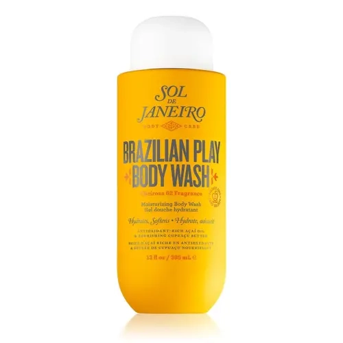 Sol de Janeiro Brazilian Play Moisturizing Shower Cream-Gel - Sulfate-Free Body Wash for Daily Routine Selfcare, Pistachio, Salted Caramel & Vanilla Fragrance, Radiant Body Care Essential