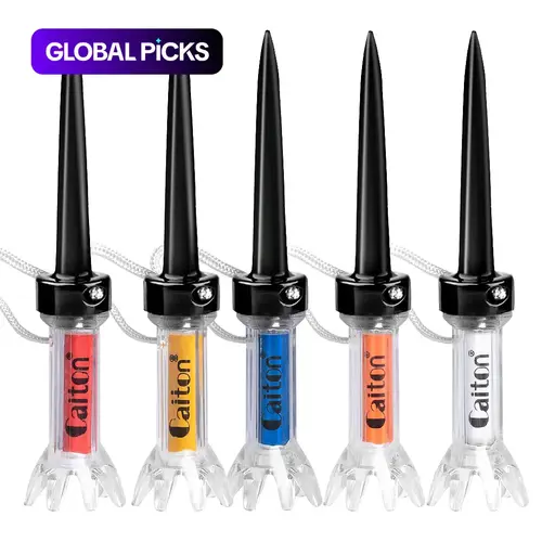 5-Piece Caiton Magnetic Golf Tee Set with 360° Bounce Technology, Available in 3 Sizes, Sports Accessories, Durable Plastic Golf Tees for Enhanced Accuracy and Performance