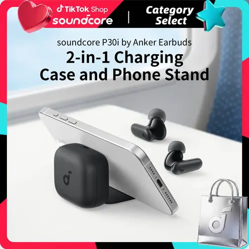 soundcore P30i by Anker Active Noise Cancelling Earbuds - High Quality Bluetooth 5.4 In-Ear Wireless Headphones, Strong Smart Noise Cancellation, Powerful Bass, 45H Playtime, 2-in-1 Case & Phone Stand, IP54, 0.12 Lb #tiktokshopsummersale, High Quality Hea