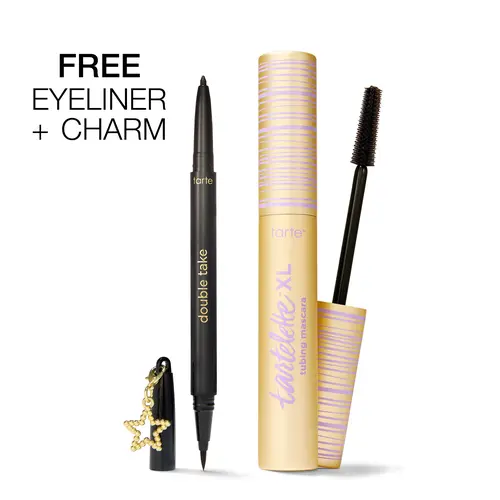 tarte line & define duo - limited-edition double take eyeliner & XL tubing mascara duo + FREE charm