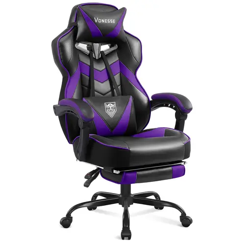 Gaming chair with footrest Recliner Adult computer chair with massage chair Adjustable lumbar cushion Large and tall, ergonomic office gaming chair for heavy racing recliners V3028A summergarden