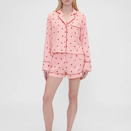 Gap Women's × Summer Fridays Flannel Hearts PJ Boxer Shorts