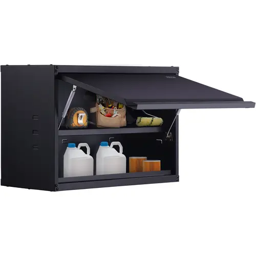 【toolupgrade】VEVOR Wall-Mounted Steel Plate Storage Cabinet, Adjustable Side Cabinet, 120lbs Per Shelf Load Capacity, 240lbs Total Load, 20in Tall Powder-Coated, Adjustable Shelf, Press-To-Lock & Open Door, Flat Packed, Ideal for Office, Garage