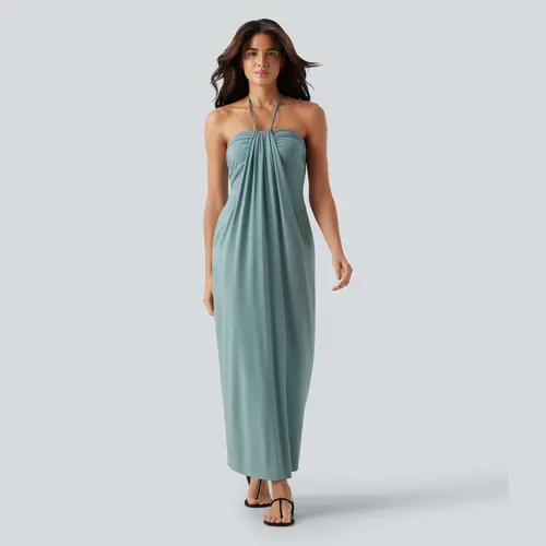 Halara Halter Tie Back Maxi Dress with Pockets #BackToSchool