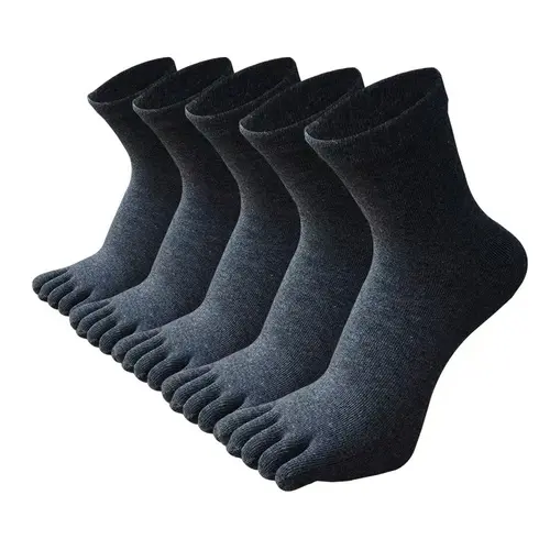PHEFEE Men's Soft Breathable Cotton-Polyester Toe Crew Socks - Cooling Socks for Athletic Wear,sohochic
