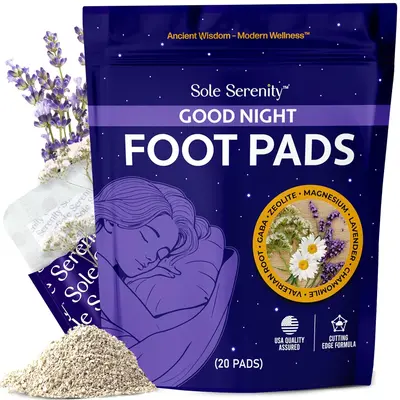 Sole Serenity Foot Pads – Overnight Self-Care Foot Patches with Zeolite & Botanical Ingredients | Relaxation & Night Routine