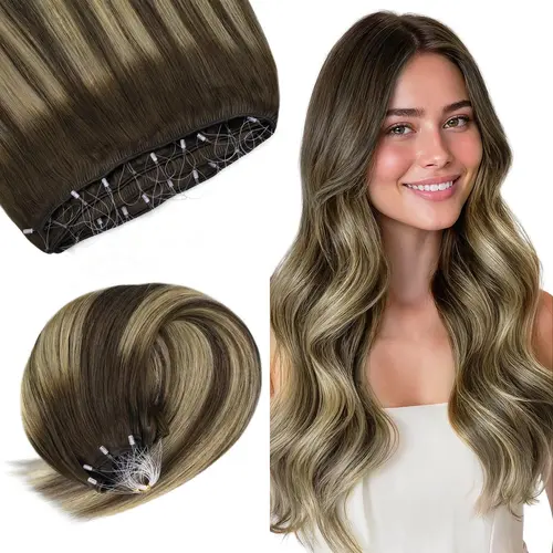 [Final Offer]GOO GOO Micro Loop Beaded Weft Hair Extensions Human Hair, Beaded Sew In Weft Extensions Straight Human Hair for Scalp Friendly with Invisible and Natural Hair Look summer hairstyles #tiktokshopbacktoschool #sohochic