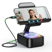 YOYOWAY 5-in-1 Portable Multifunctional Speaker Stand - Unisex Phone Accessory with 360° Rotation, Rechargeable Emergency Power Bank, RGB Lights, Nightlight, Audio, Bluetooth Stereo Wireless Speaker - Suitable for Travel, Outdoors