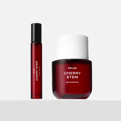 PHLUR Cherry Stem Eau de Parfum Duet - Full + Travel Size Perfume Set with Black Cherry, Plum Nectar & Ebony Woods (50mL + 9.5mL)