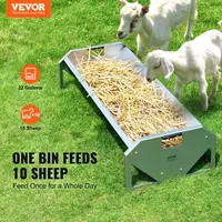 VEVOR Metallic Livestock Feeding Trough, 22 Gal, 45" Outdoor Farm Animal Supplies, Efficient Feeding All-Seasons Goat Feeder for 10 Sheep#SohoChic