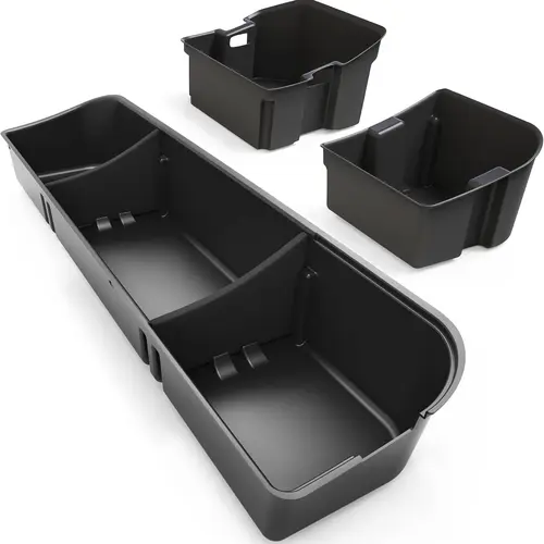 【toolupgrade】OEDRO Under Seat Storage Fit for 2015-2025 Ford F-150 F150 SuperCrew/Crew Cab, 2017-2024 F-250/F-350/F-450/F-550 Super Duty, Upgraded Rear 3-in-1 Truck Organizer Underseat Storage Box