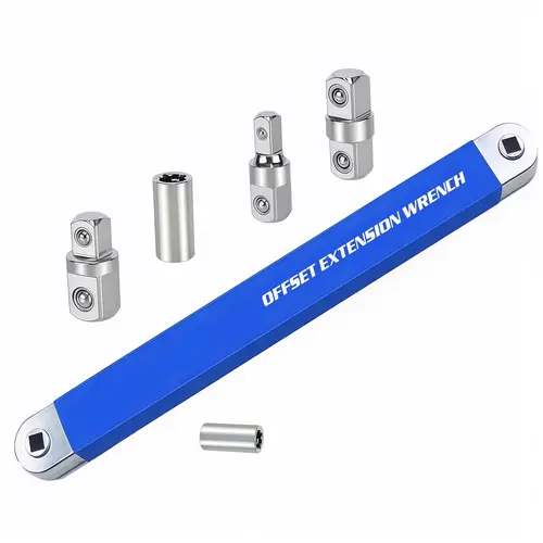 Heavy Duty Ratchet Offset Extension Wrench,1/4" 3/8" 1/2" Drive Adapters,60° Swing Arm for Tight Spaces#summerfinds toolupgrade