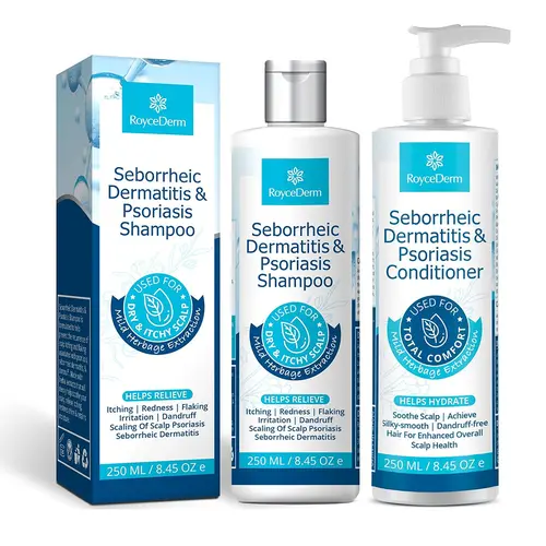 Roycederm All Natural Shampoo & Conditioner Multi-Pack - Scalp Soothing Bundle, Antidandruff Haircare, Herbal Extract Selfcare for Adults, Gentle Cleanser for Itchy Scalp Relief, Daily Use Suitable for Any Hair Type
