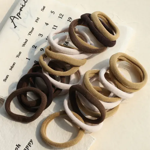 WDGROW Women's 50pcs Seamless Elastic Hair Bands - 2in Plush Stretch Hold Ponytail Holders, Gentle No Damage No Pull Athletic Hairbands & Scrunchies for Gym, Everyday Wear, Elastic Hair Bands Hairbands & Scrunchies