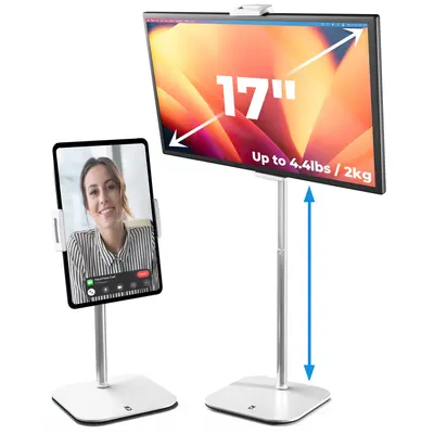 Cooper Cases TabStand Sturdy Tablet Mount - Flexible Metal-Aluminum Monitor Holder, Tool-Free Assembly Accessories for 1-17" iPad/Tablets/Smartphones, 360° Rotation & Tilt, 4.4lb Capacity, Silicone-Free, Clamp Grip Desk Accessory, Streamer Setup Use, Offi