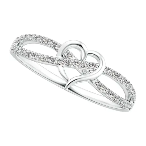 Infinity Heart Promise Ring: Women's Silver Tone Brass Ring Eternity Knot Heart-shaped Rings with Cubic Zirconia Engagement Wedding Jewelry for Valentine's Day Anniversary, Female summerwins,summerwins