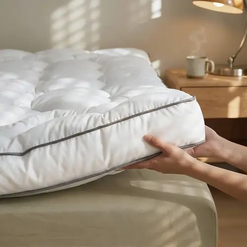 Raybee 2200 GSM Ultal-Thick & Soft Mattress Topper, 1700GSM Memory Foam & 500GSM Down Alternative Microfiber, 3-4 Inch  Mattress Pad Topper for Backpain, Joint & Pressure Relif, Breathable Cooling Overfill Plush Cloud Like for Apartment, RVs, Bedroom