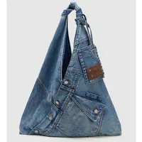 URBAN REVIVO 2026 Denim Leather Women's Crossbody/Shoulder Bag - Streetwear, Slip On, Chain Strap, Medium Thickness Sturdy Purse UAYB50083, Denim Crossbody Bags