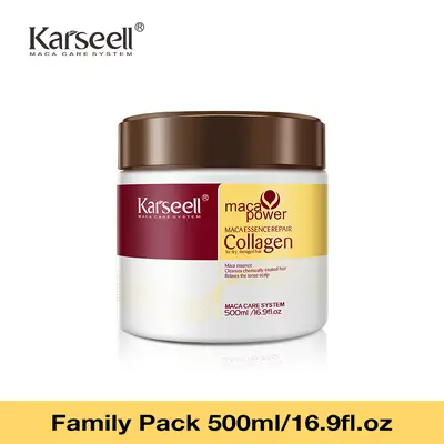 Karseell Collagen Hair Treatment Deep Repair Conditioning Argan Oil Collagen Hair Mask Essence for Dry Damaged Hair All Hair Types 16.90 oz 500ml
